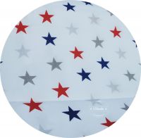 Bawełna 1m x 160cm - Kolorowe gwiazdki na białym tle